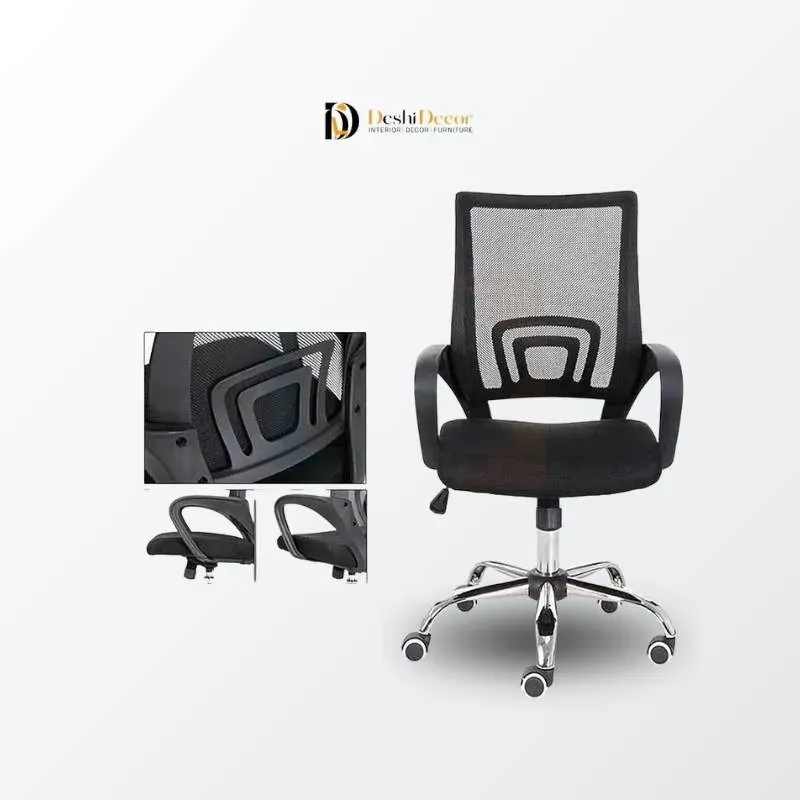 Mesh Executive Chair with SS Base (lumbar support and chromebase)