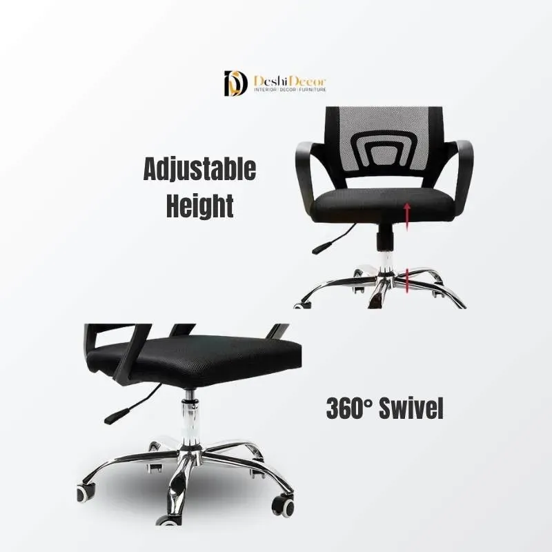 Mesh Executive Chair with SS Base (lumbar support and chromebase)