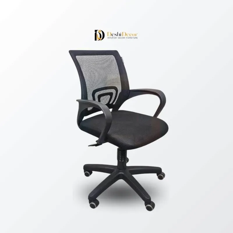 Mesh Executive Chair with Plastic Base (back-side view)