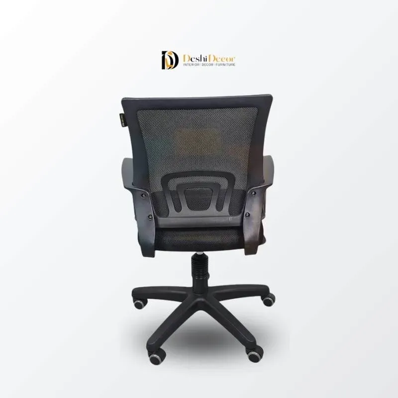 Mesh Executive Chair with Plastic Base (back-side view)