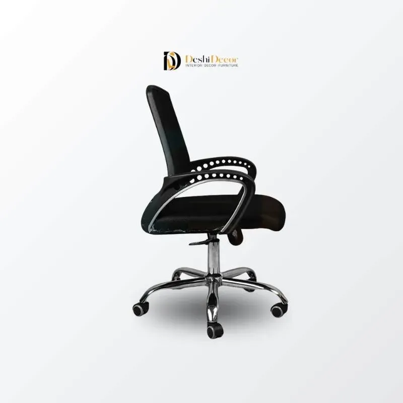 Back Support Manager Chair with Dim Mesh (side facing view)