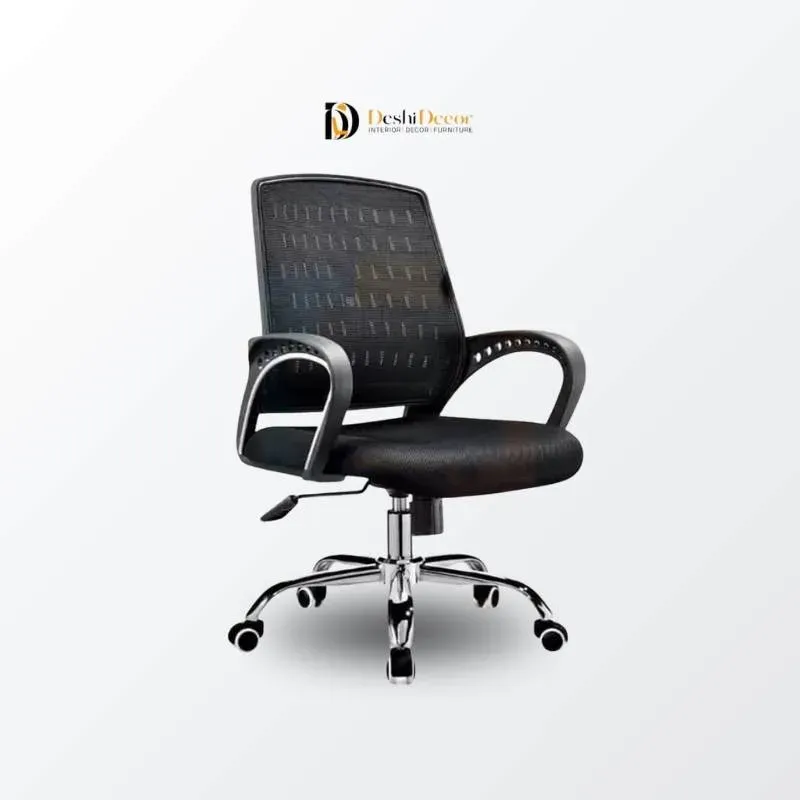 Back Support Manager Chair with Dim Mesh (side facing view)