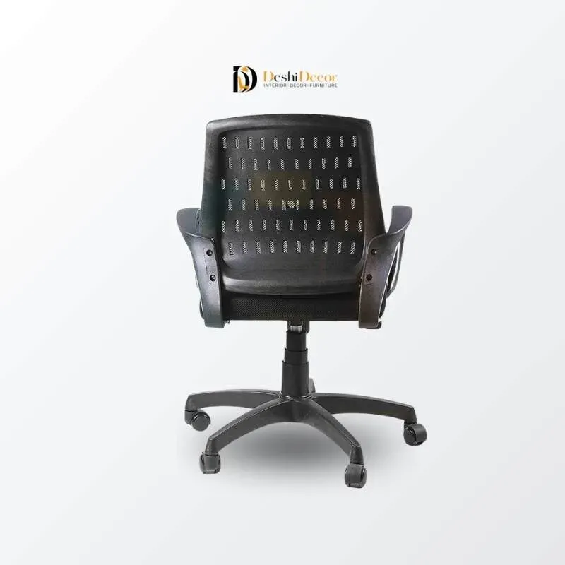Executive Chair with Dim mesh and Adjustable Headrest (orange cover)