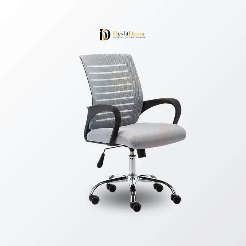 Front facing view of Ergonomic Chair (black and ash)