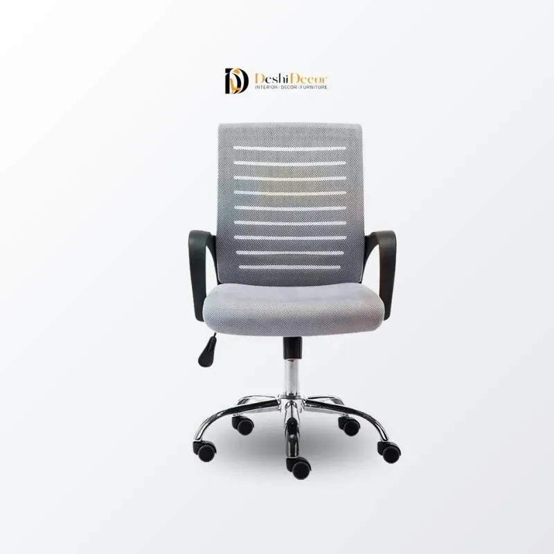 Front facing view of Ergonomic Chair (black and ash)