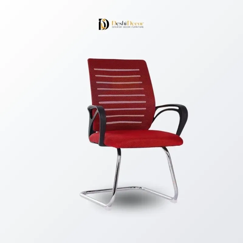 Mesh Back Office Visitor Chair red