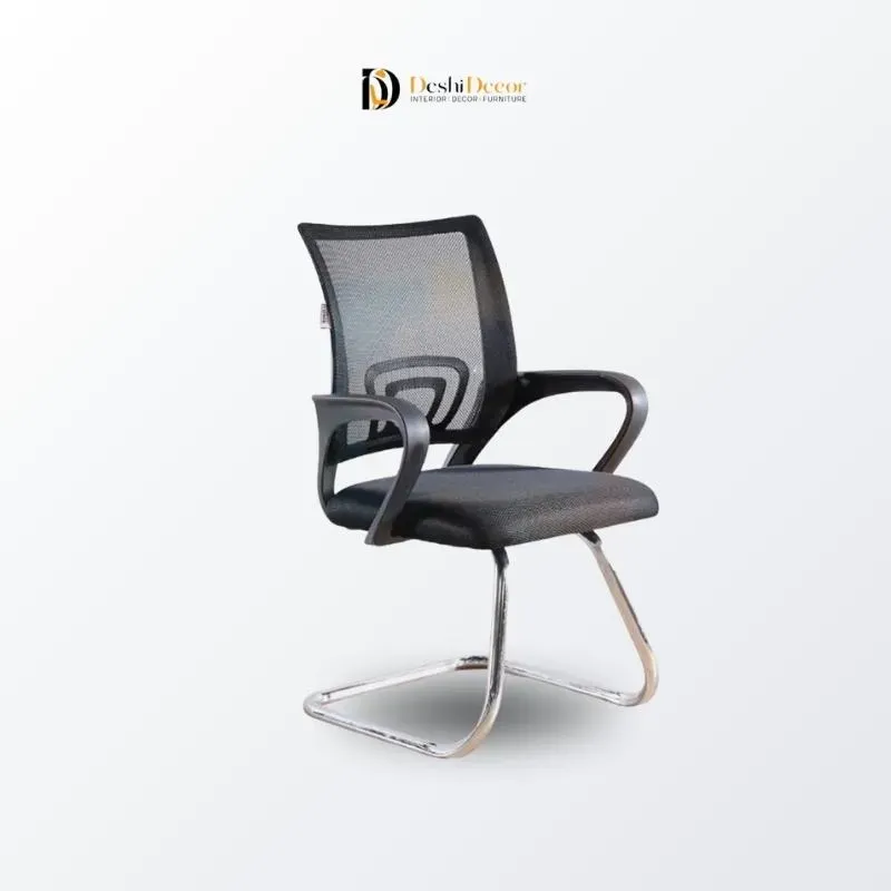 Mid-Back Mesh Visitor Chair (right angular view)